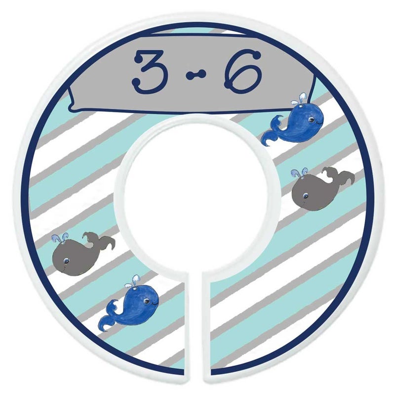 Mumsy Goose Baby Closet Dividers Nursery Closet Dividers Closet Organizers Whales - Image 3